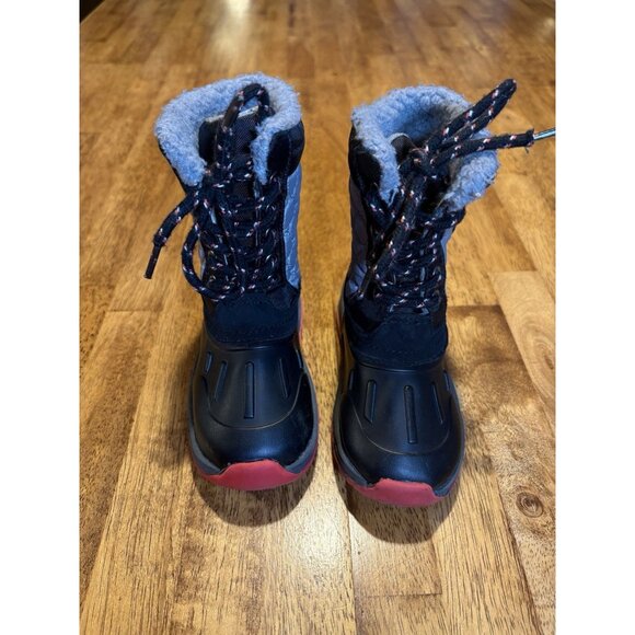 CARTERS Toddler Boys 8 Aikin Cold Weather Snow Boot Black Gray Red Warm - Picture 3 of 7